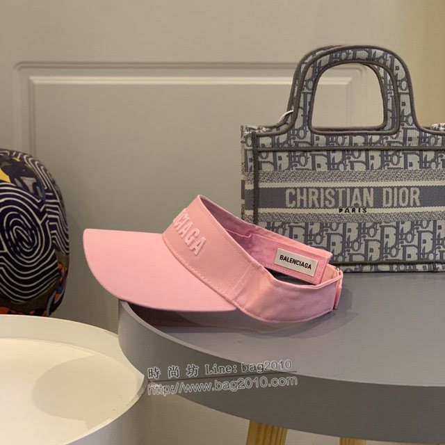 Balenciaga新品女士帽子 巴黎世家新款彩色純棉立體logo空頂帽遮陽帽  mm1667